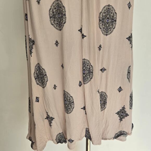 Free People Tree Swing Tunic Beige Oversized Printed Gauzy Boho Women Small - Picture 8 of 12